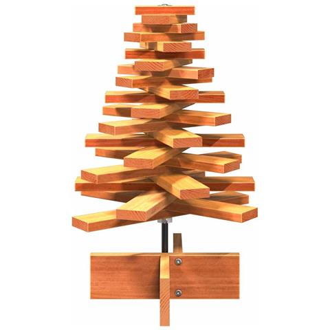 Albero Di Natale Marrone Cera 60 Cm In Legno Massello Di Pino - Foto 3
