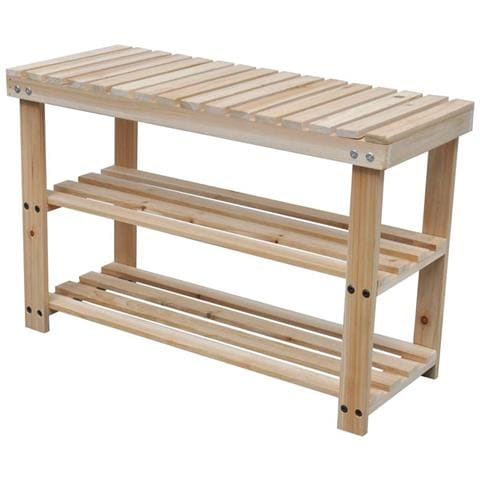 Lusso Casadino -  Scarpiera 2 In 1 Con Piano D'appoggio 2 Pz In Legno Massello - Foto 1