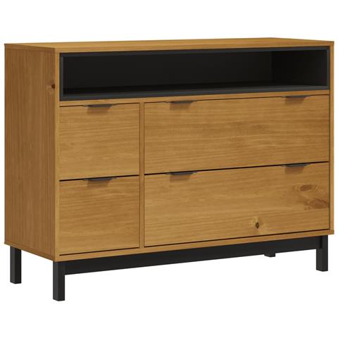 Cassettiera Flam 110x40x80 Cm In Legno Massello Di Pino - Foto 1