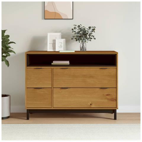 Cassettiera Flam 110x40x80 Cm In Legno Massello Di Pino - Foto 8