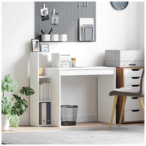 Scrivania per computer Bianca Legno ingegnerizzato Compatta - Foto 2