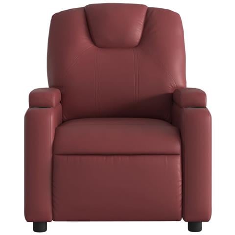 Poltrona Reclinabile Elettrica Rosso Vino in Similpelle - Foto 9