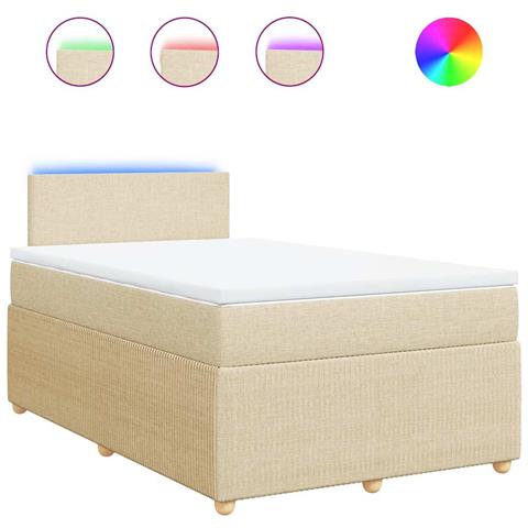 Giroletto a Molle con Materasso Crema 120x190 cm in Tessuto - Foto 1