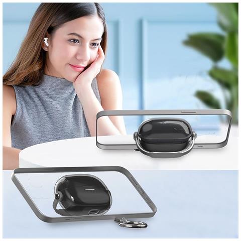 Custodia Protettiva Compatibile Con Redmi Buds 5 Pro - Cover Antiurto In Pc Tpu Per Auricolari Transparent+black - Foto 4