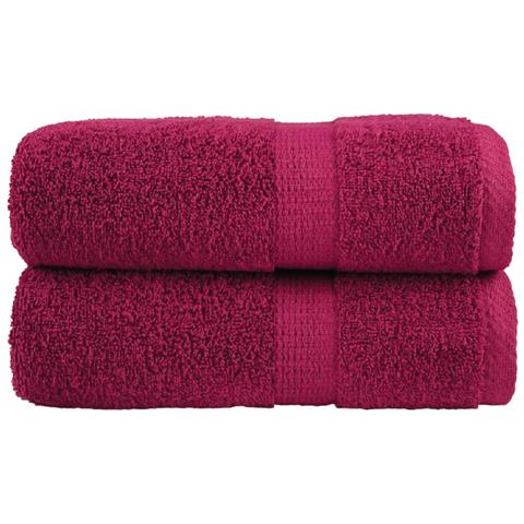 Asciugamani Ospiti SOLUND 2 pz Bordeaux 30x50 cm 600gsm - Foto 1