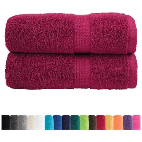 Asciugamani Ospiti SOLUND 2 pz Bordeaux 30x50 cm 600gsm - Foto 2