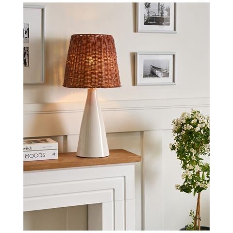 Lampada Da Tavolo Maduru Ceramica Bianco - Foto 1