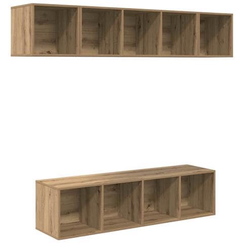Set mobile TV 4 pz Rovere artigianale Legno ingegnerizzato - Foto 1