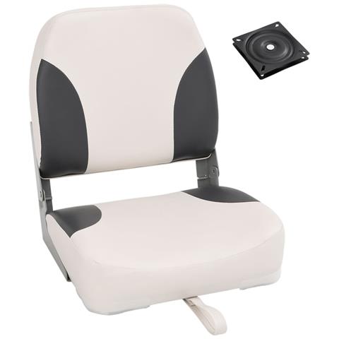 Set Sedile Barca Pieghevole 2pz Schienale Basso con Cinghia - Foto 1