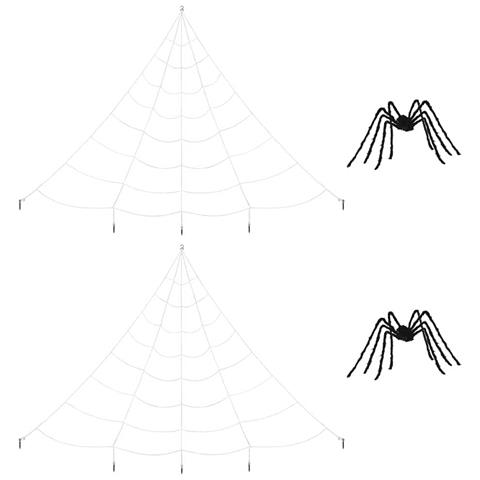Ragno 2 pcs Nero e bianco 200 cm Poliestere - Foto 1