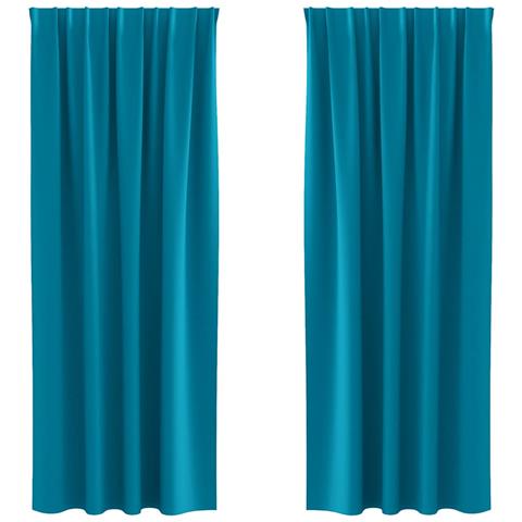 Tende con tende 2 pcs Turchese 260x140cm Poliestere - Foto 1