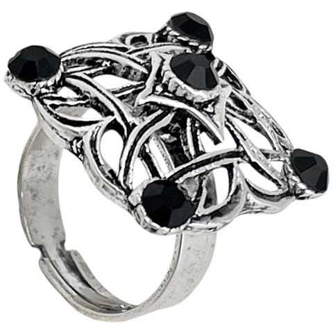 Anello Quadrato Intrecciato In Argento E Cristallo Da 10µm - Foto 1