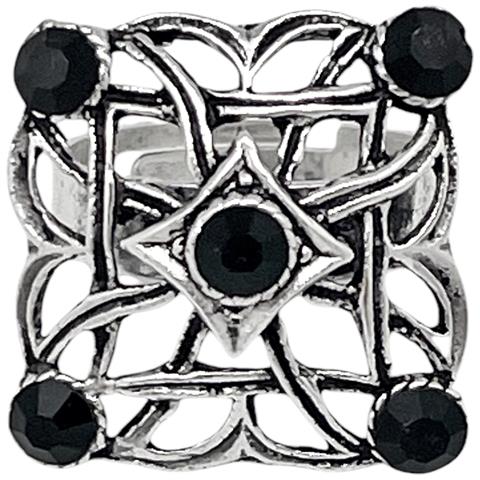 Anello Quadrato Intrecciato In Argento E Cristallo Da 10µm - Foto 2