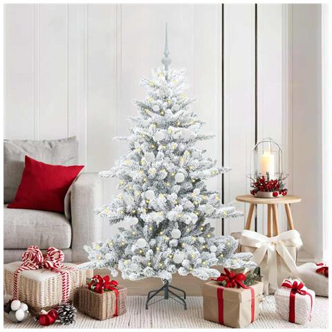 Albero di Natale Artificiale con Rami Pieghevoli Bianco 150 cm - Foto 2