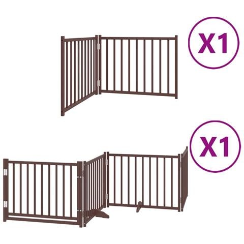 Cancello Cani Porta Pieghevole Marrone 6 Pannelli 480cm Pioppo - Foto 1