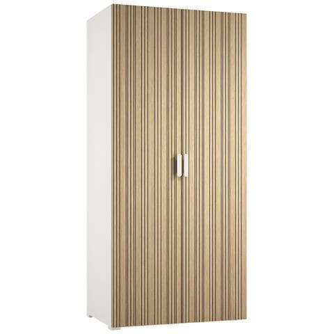 Armadio Camera Da Letto Susella - Guardaroba 2 Ante 2 Ripiani, 80x180h Cm Bianco - Foto 1