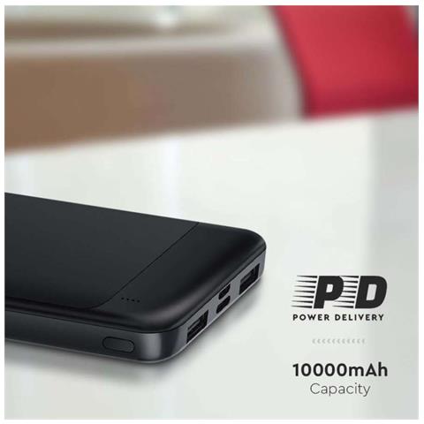 Power Bank 10000mAh, Ricarica Rapida PD 22.5W, USB-A, USB Type-C, Micro USB, colore Nero - Foto 3