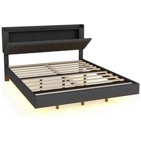 Letto Matrimoniale Con Led Integrati E Stoccaggio Extra - Foto 2