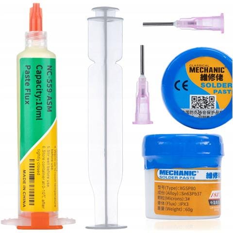 Set Topnik Flux Nc-559-asm + Pasta Saldante Xgsp80 60g - Alta Qualità E Precisione | Applicazione Elettronica | No-clean, Facile Uso - Foto 1