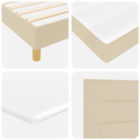 Letto a molle con materasso Crema 140 x 200 cm Tessuto - Foto 9