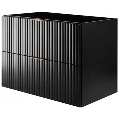 | Mobiletto 80cm | Nero opaco | L /H /D 80/57/46cm | Mobili bagno, mobili bagno, mobiletto, lavabo - Foto 1