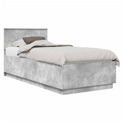 Struttura del letto con testiera Grigio cemento 90 x 190 cm - Foto 1