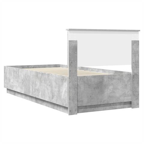 Struttura del letto con testiera Grigio cemento 90 x 190 cm - Foto 9