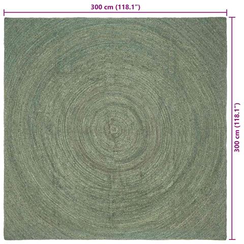 Tappeti per area Verde Oliva 300 x 300 cm Juta - Foto 7
