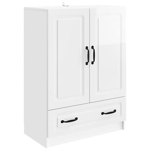 Credenza Bianco Lucido 66 x 34,5 x 92 cm Legno ingegnerizzato - Foto 1