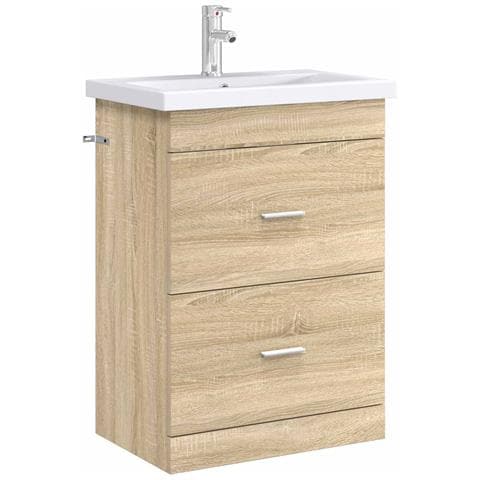 Mobiletto da Bagno Sotto Lavabo Rovere Sonoma 56 x 37,5 x 81 cm - Foto 2
