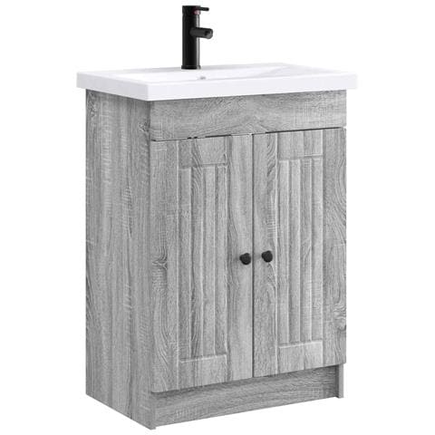 Set di mobili per il bagno Sonoma grigio 78,5 x 37,5 x 81 cm - Foto 1