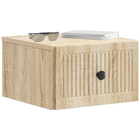 Mobiletto da notte a muro 2 pcs Rovere Sonoma 33 x 34,5 x 20 cm - Foto 2