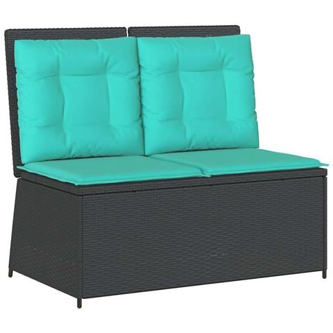 Panchina da giardino Nero polyrattan - Foto 1