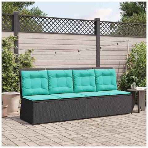 Panchina da giardino Nero polyrattan - Foto 2