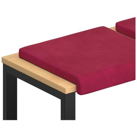 Cuscino per panchina 4 pz Velluto Rosso Vino Profondità 35 cm - Foto 1
