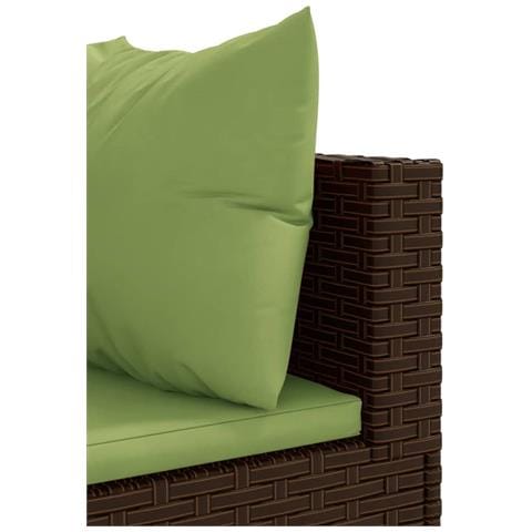 Set Divani da Giardino 9 pz con Cuscini in Polyrattan Marrone - Foto 9