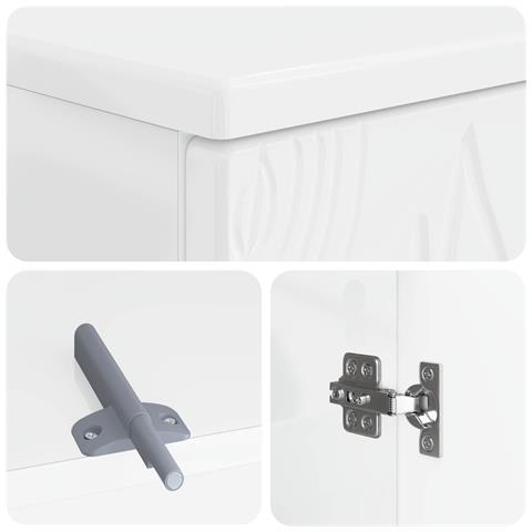 Set di Armadi da Bagno da 2 Pezzi DELFT Bianco Lucido - Foto 2
