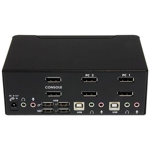 Switch KVM USB doppio DisplayPort 2 porte con audio e hub USB 2.0 - Foto 3