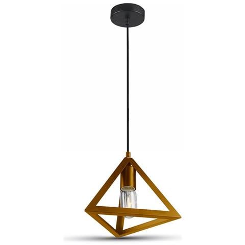 5 Lampadari V-tac Portalampada Geometrico Triangolo 3d Pendente Sospsensione E27 Oro - Foto 1