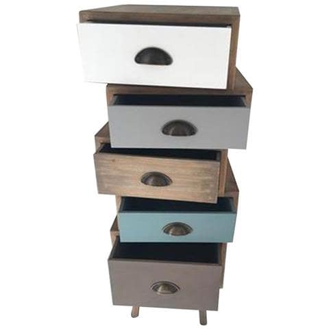 Mobiletto 5 Cassetti 40 X 36,5 X 99 Mobiletto 3 Cassetti 45,5 X 35,5 X 57,5 Per Interno Camera Cameretta Salotto Ingresso Cucina - Foto 1