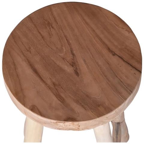 Sgabello Da Bar In Teak Marrone - Foto 4