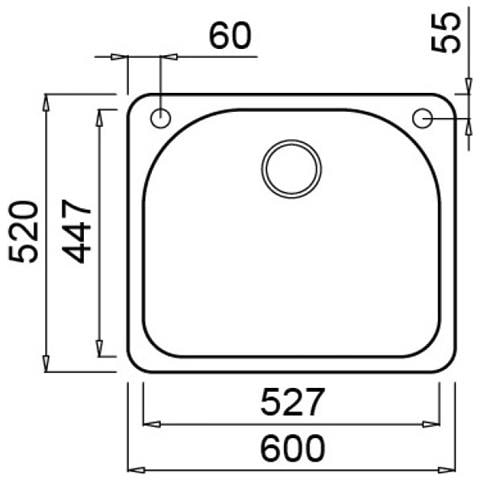 Lavello Fox 180 Granitek 60x52 cm cm 1 vasca Colore Bianco 68 - Foto 2
