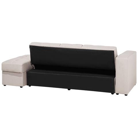 Divano Letto Beige Con Cassetti E Ottomano Contenitore Falster - Foto 20