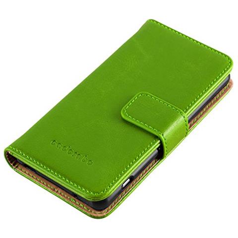Custodia Compatibile Con Sony Xperia Z3 Compact In Verde Erbe - Coperchio Protettiva Con Chiusura Magnetica, Funzione Stand E Tasca Per Le Carte - Foto 2