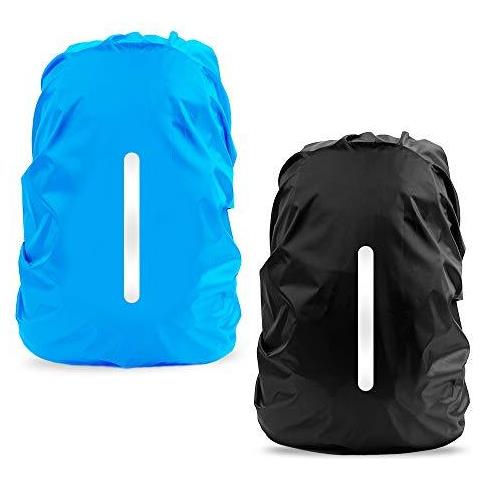 Copertura Antipioggia Impermeabile Lama 2pcs Per Lo Zaino Riflettente Antipioggia Protector Anti-polvere E Anti-furto S 18l-25l Nero Blu - Foto 1