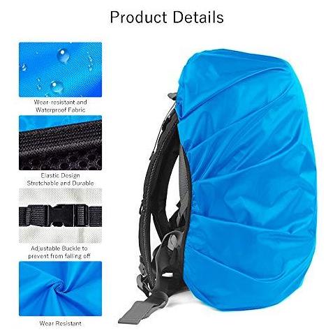 Copertura Antipioggia Impermeabile Lama 2pcs Per Lo Zaino Riflettente Antipioggia Protector Anti-polvere E Anti-furto S 18l-25l Nero Blu - Foto 4