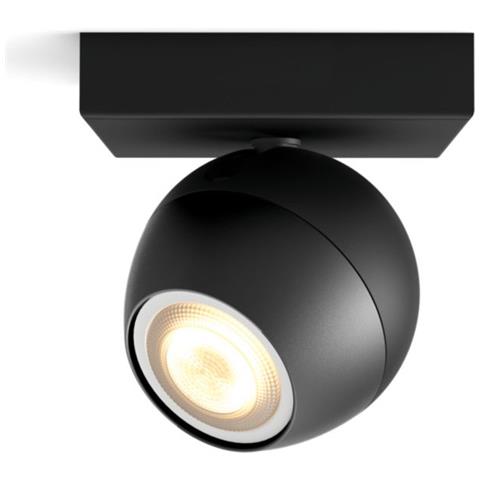 Lampada Da Soffitto White Ambiance Un Faretto Gu10 Hue Buckram Estensione Nero 103x102x102 Mm Metallo - Foto 1