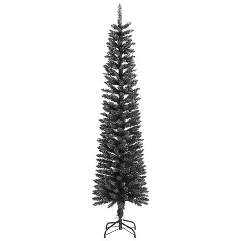 Albero Di Natale Artificiale Sottile Con Base Verde 240 Cm Pvc - Foto 2