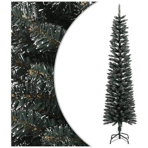 Albero Di Natale Artificiale Sottile Con Base Verde 240 Cm Pvc - Foto 1