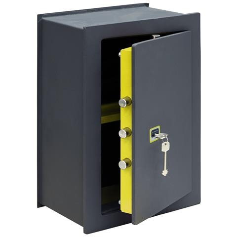 Ideal 10 281380 Cassaforte A Muro Con Serratura A Chiave, Cassaforte Da Incaso A Parete Per Abitazioni, Alto Livello Di Sicurezza Facile Da Usare, 52 X 36 X 22 Cm, 27 L - Foto 3